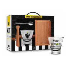 KIT CAIPIRINHA COPO+SOCADOR+COLHER+TÁBUA - ATLÉTICO MINEIRO